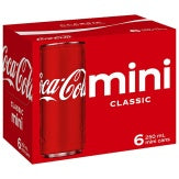 Coca-Cola Classic Mini Coke Cans 250ml 6pk