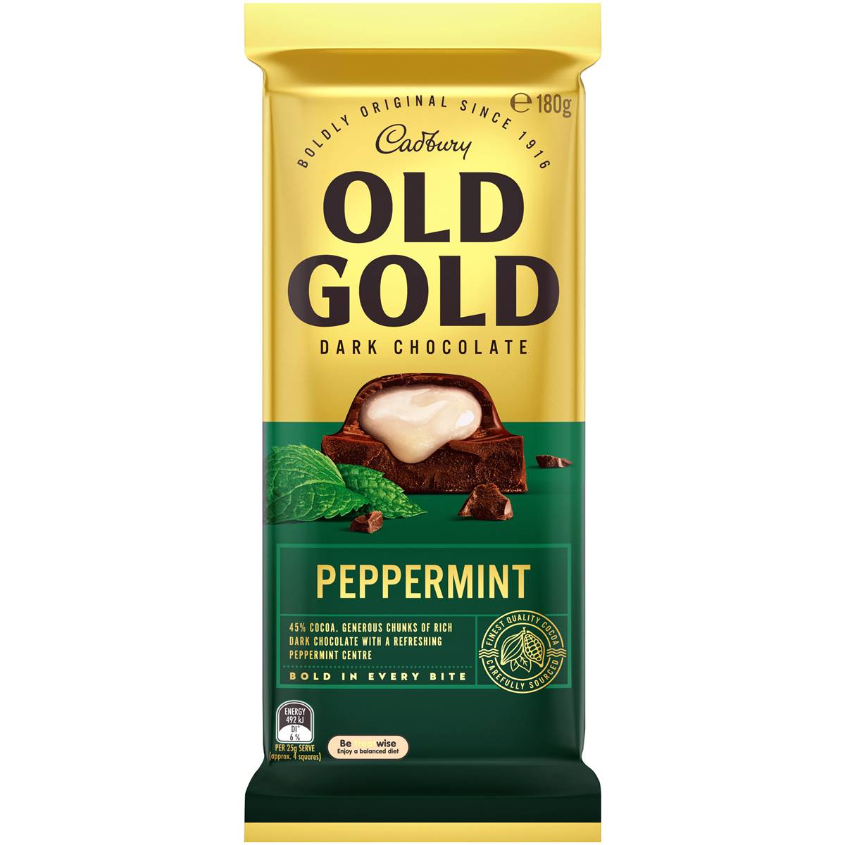 Cadbury Chocolate Block Old Gold Peppermint 180g