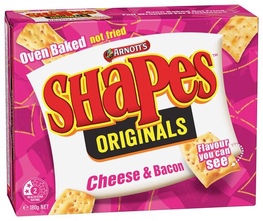 Arnotts Shapes Cheese & Bacon 180g