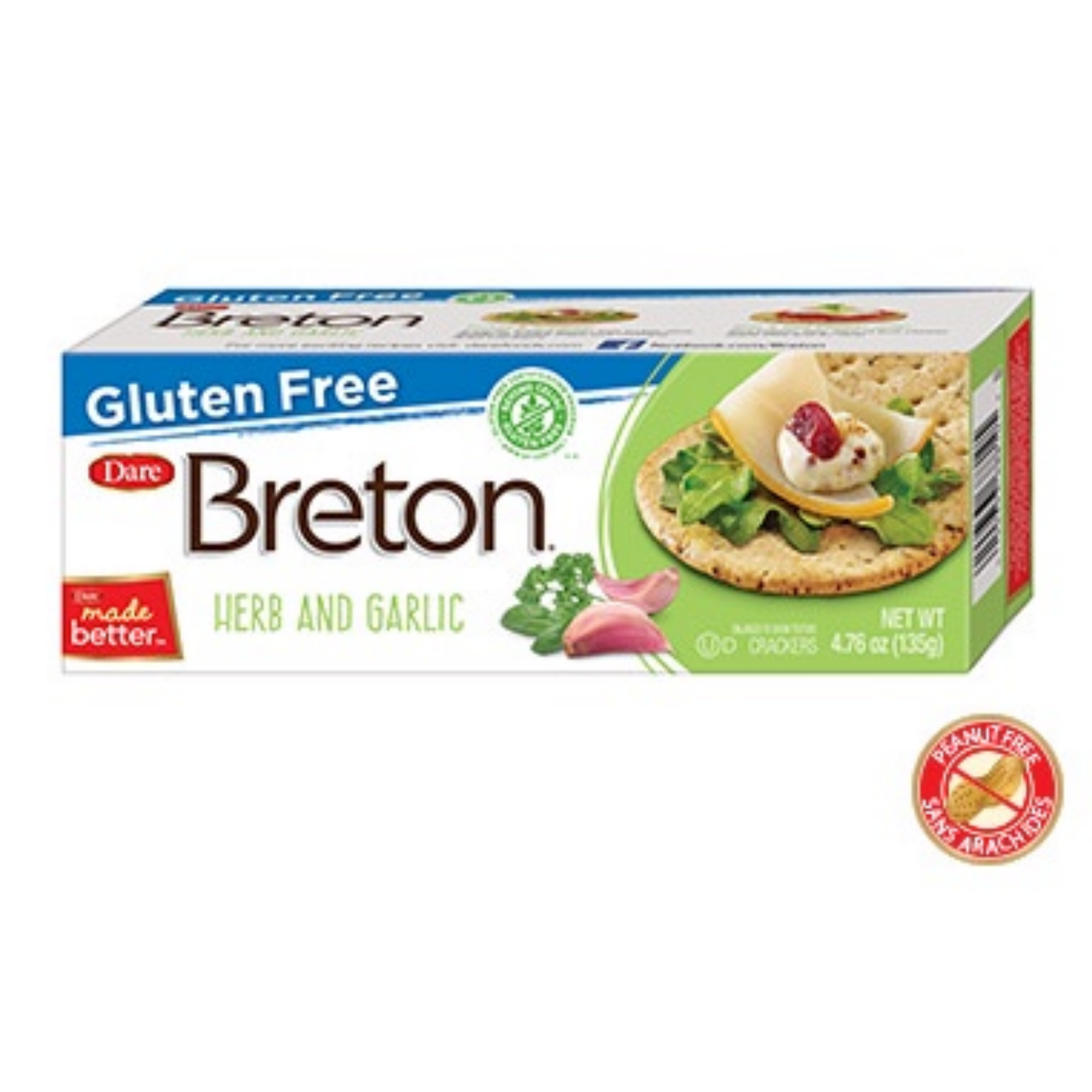 Breton GF Biscuits Herb & Garlic 135g