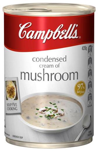 Campbells Condensed Soup Cream Of Mushroom 420g