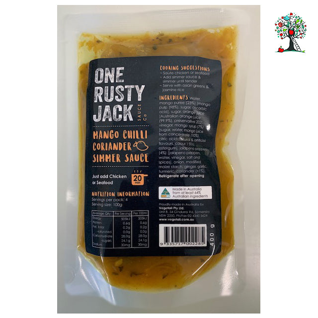 One Rusty Jack Mango Chilli Coriander Simmer Sauce 400g