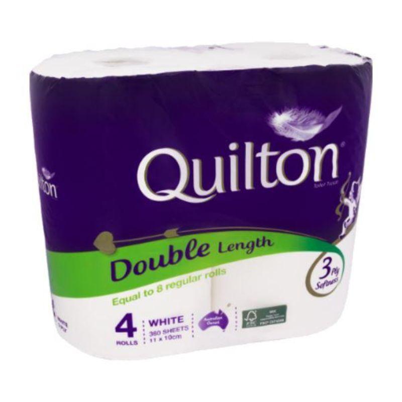 Quilton 3ply Toilet Paper Double Length 4pk