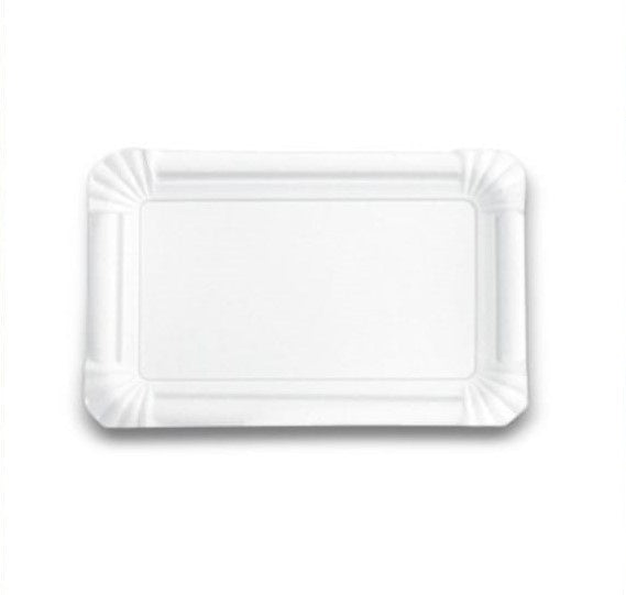 Estilo Paris Rectangle Coated Paper Snack Plate 50pk