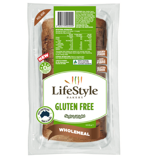 Lifestyle Bakery GF Soft Wholemeal Loaf