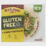 Old El Paso Gluten Free Jumbo Tortilla 4pk 215g