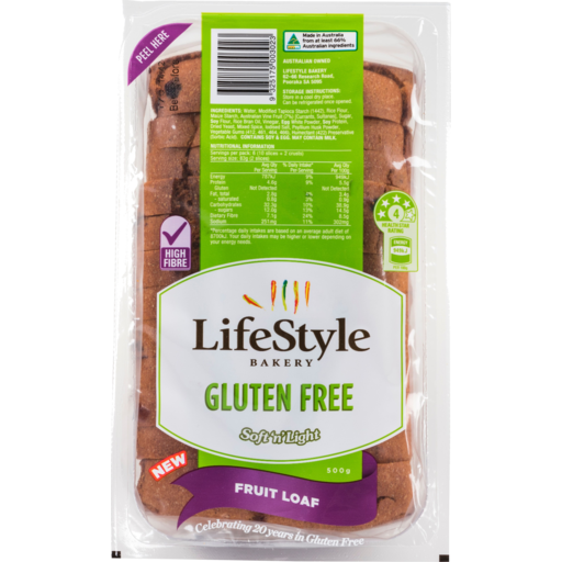 Lifestyle Bakery Gluten Free Fruit Loaf 500g