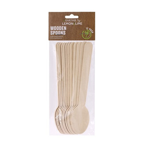 Lemon&Lime Eco Wooden Spoons 15.5cm 12Pk