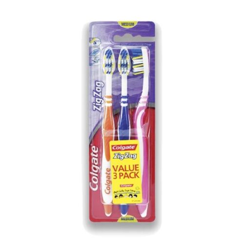 Colgate Toothbrush Zig Zag Medium 3pk